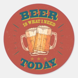 Adesivo Redondo Vintage Beer