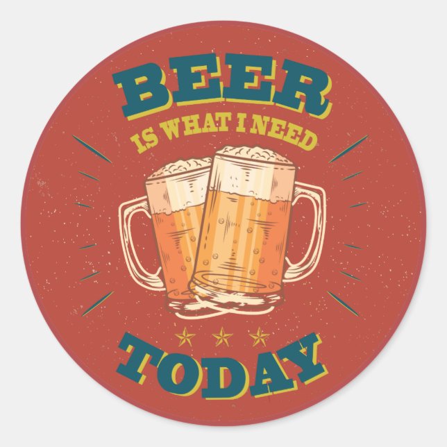 Adesivo Redondo Vintage Beer (Frente)