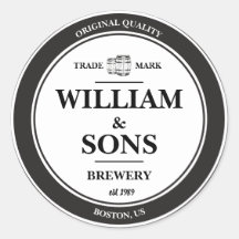 Vintage Beer Fatory Label Sticker