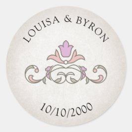 Adesivo Redondo Vintage Biblioteca Story Fairy Tale Casamento