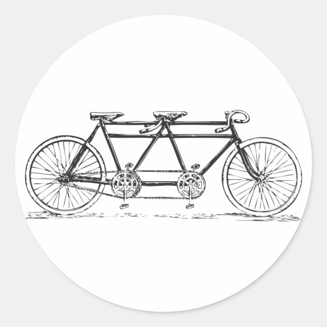 Adesivo Redondo Vintage Bicycle Sticker (Frente)