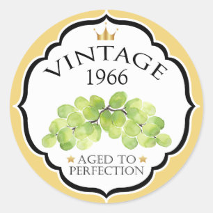 Adesivo Redondo Vintage Birthday