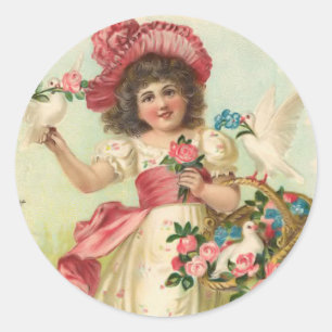 Adesivo Redondo Vintage Birthday Sticker