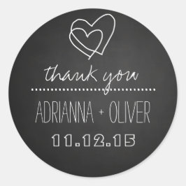 Adesivo Redondo Vintage Black Chalkboard | Casamento Cardíaco Obri