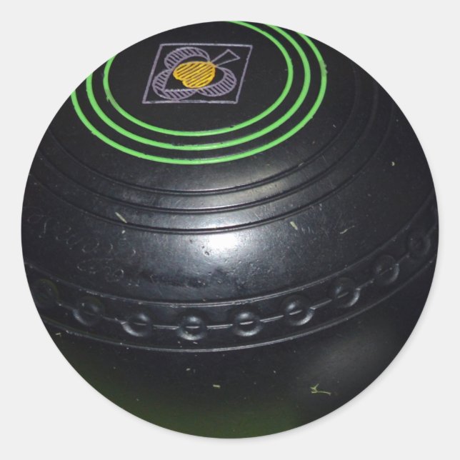 Adesivo Redondo Vintage Black Lawn Bowl, (Frente)