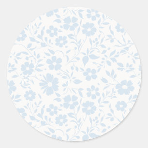 Adesivo Redondo Vintage Bloom Azul Pó - Neutro