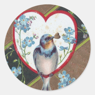 Adesivo Redondo Vintage Bluebird