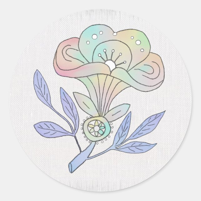 Adesivo Redondo Vintage Blüte Poster Runder Aufkleber (Frente)