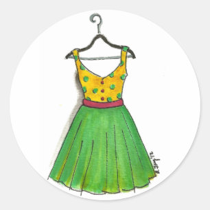 Adesivo Redondo Vintage bolinhas Vintage Baile de formatura de Ves