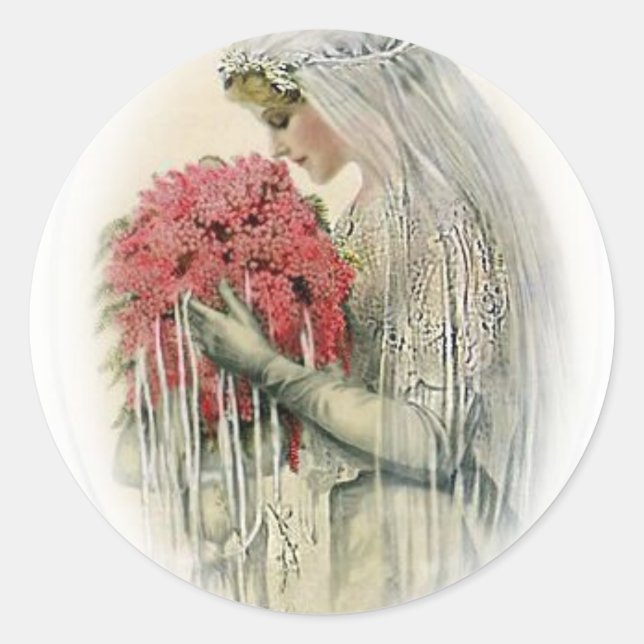 Adesivo Redondo Vintage Bridal Stickers (Frente)