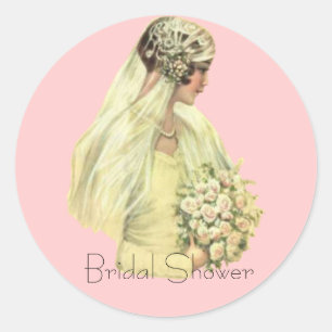 Adesivo Redondo Vintage Bride Stickers