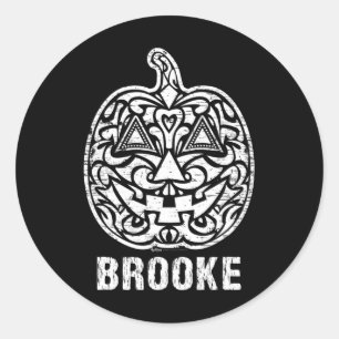 Adesivo Redondo Vintage Brooke Halloween Sugar Skull Design