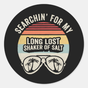 Adesivo Redondo Vintage Buscando Meu Longo Agitador De Sal Perdido