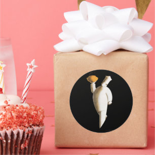 Adesivo Redondo Vintage Business, Art Deco Restaurant Chef