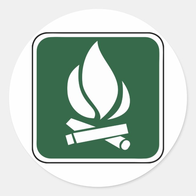 Adesivo Redondo Vintage Campfire (Frente)