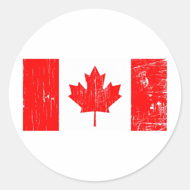 Adesivo Redondo Vintage Canadá (Frente)