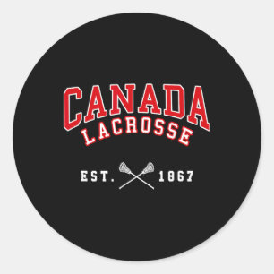 Adesivo Redondo Vintage Canada Lacrosse 1
