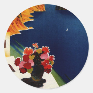 Adesivo Redondo Vintage Capri Itália Viagem