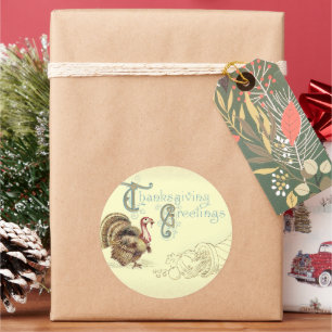 Adesivo Redondo Vintage - Cartão de Posto - Ação de Graças - P