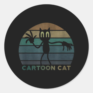 Adesivo Redondo Vintage Cartoon Cat Creepypasta   Legal Gato