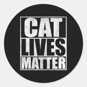 Adesivo Redondo Vintage Cat Lives Problems Trump 2024