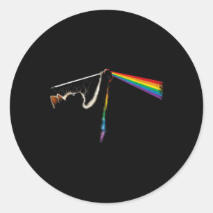 Adesivo Redondo Vintage Cat Lover Pai Cat Mãe Prism Rainbow Light