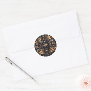 Adesivo Redondo Vintage Celestial Custom Envelope Sticker