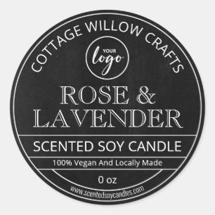 Adesivo Redondo Vintage Chalkboard Black Soy Canders