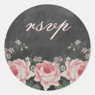 Adesivo Redondo Vintage Chalkboard Rosa RSVP Sticker
