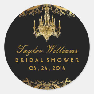Adesivo Redondo Vintage Chandelier Chá de panela Sticker