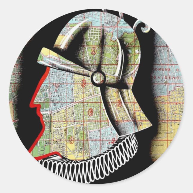 Adesivo Redondo Vintage Chile Santiago Viagem (Frente)