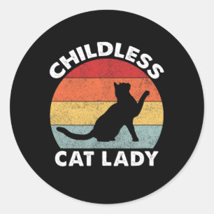 Adesivo Redondo Vintage Chilless Cat Lady