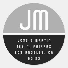 Adesivo Redondo Vintage - Cinza inspirada - Black & White Return A