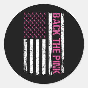 Adesivo Redondo Vintage Ck O Cancer De Mama Da Bandeira Americana 