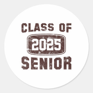 Adesivo Redondo Vintage Cl De 2025 Mais velho Graduation Boys Girl