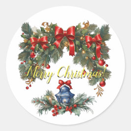 Adesivo Redondo Vintage Classic Christmas I