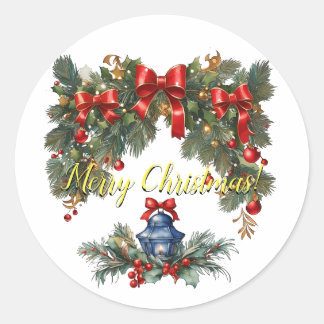 Adesivo Redondo Vintage Classic Christmas I