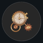 Adesivo Redondo Vintage Clock Time Machine Time Viagem Science Fic<br><div class="desc">Esta Vintage Clock Time Machine Time Viagem Science Fiction design gráfico Gift é um presente perfeito para homens,  mulheres,  crianças! Também é um presente ideal no Natal ou Aniversários,  e em qualquer ocasião de doação!</div>