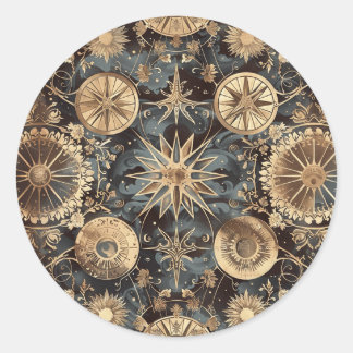 Adesivo Redondo Vintage Compass Custom Letter Seal