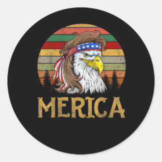 Adesivo Redondo Vintage Cottage Eagle Merica Indians