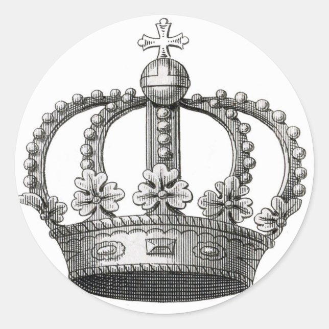 Adesivo Redondo Vintage Crown (Frente)