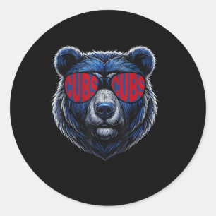Adesivo Redondo Vintage Cubs Roupa Para Homens Mulheres Crianças