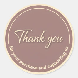 Adesivo Redondo Vintage Cursive Thank You Business Sticker