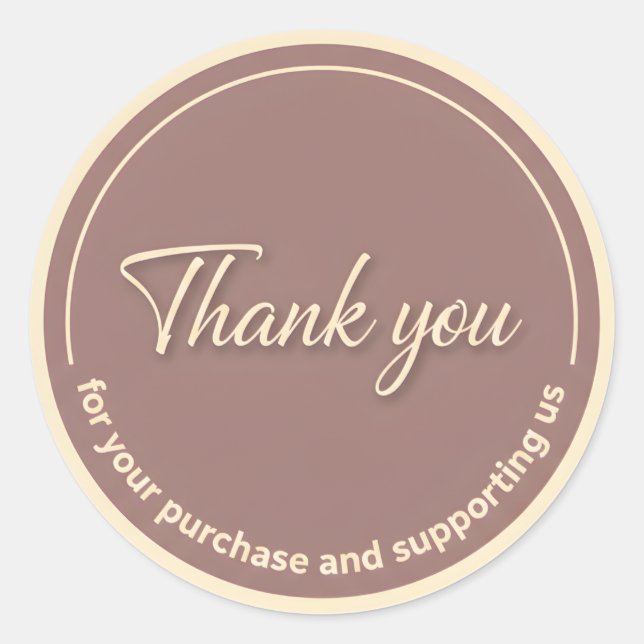 Adesivo Redondo Vintage Cursive Thank You Business Sticker (Frente)