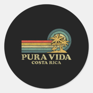 Adesivo Redondo Vintage da família Pura Vida Beach Costa Rica