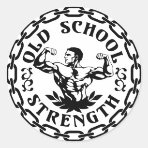 Adesivo Redondo Vintage da força da velha escola