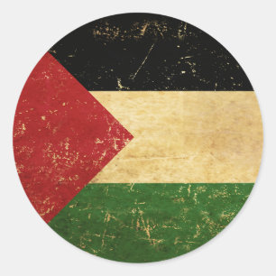 Adesivo Redondo Vintage da Sinalizador Palestiniana