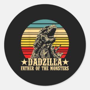 Adesivo Redondo Vintage Dadzilla Pai Dos Monstros