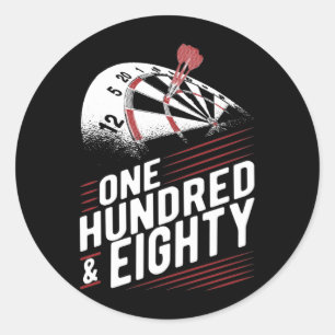 Adesivo Redondo Vintage Dart Throwing Dartboard 180 Darts