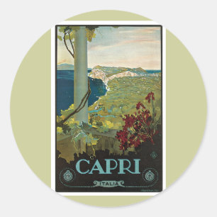 Adesivo Redondo Vintage de Capri Italia Italia